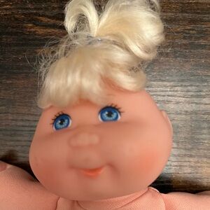 Cabbage Patch Premie Baby Doll Blonde Hair Blue Eyes Soft Body Belly Button 1995
